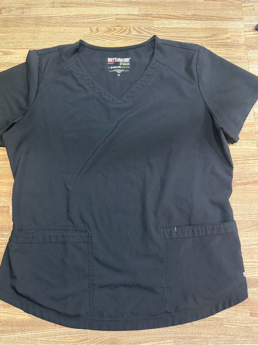 Grey's Anatomy Black V-Neck Short Sleeve Scrub Top